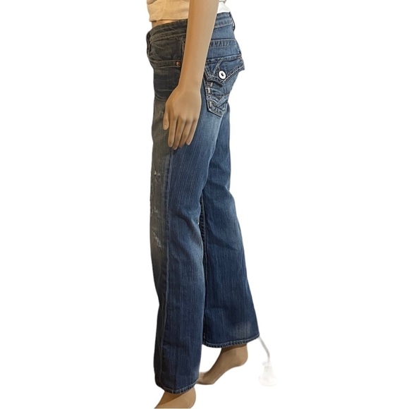 Big Star Sweet Ultra Low Rise Decontructed/Ripped Bootcut Jeans - Picture 6 of 13